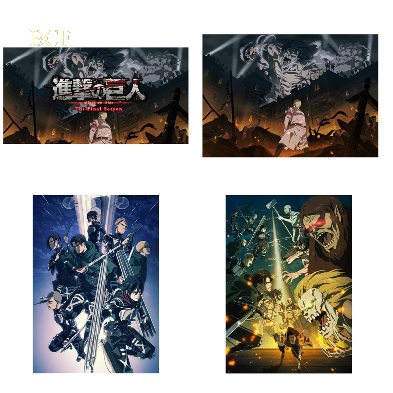 Poster treo tường in hình nhân vật Anime Attack on Titan
