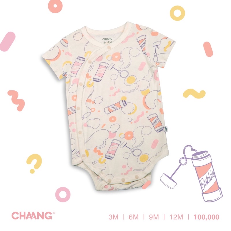 Chaang - Bodysuit ngắn tay cúc chéo mềm mát, xinh xắn cho bé