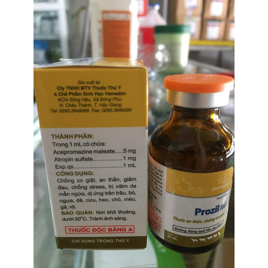Prozil 20ml, an thần, chống c.ắn con, chống co giật