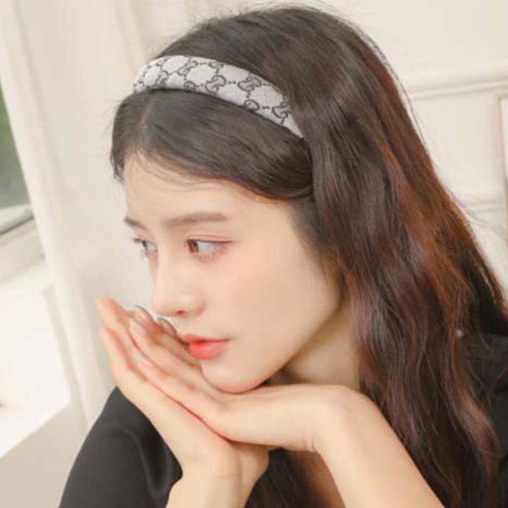 Băng Đô Cài Tóc Bằng Vải In Chữ Phong Cách Hàn Quốc Cho Nữ