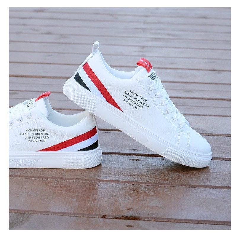 GIÀY SNEAKER NAM 81C TRẮNG PHỐI ĐỎ, GIÀY THỂ THAO NAM SIÊU ĐẸP