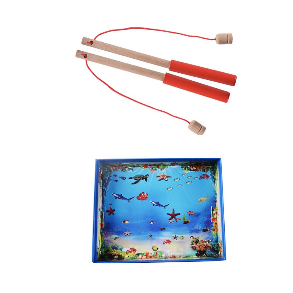 Đồ chơi câu cá nam châm gỗ 32 con chi tiết cho bé