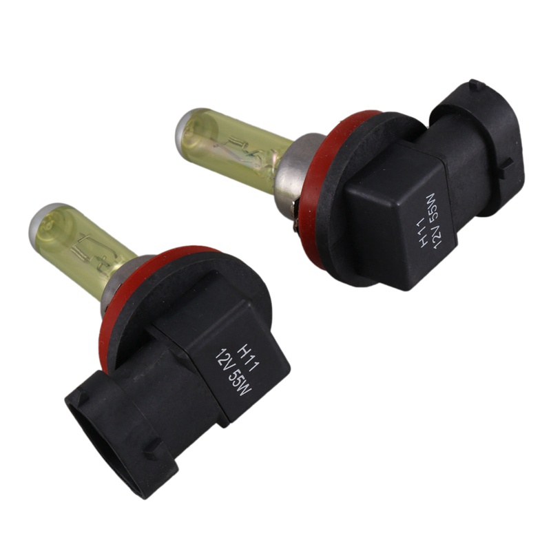 2 Bóng Đèn Phá Sương Mù Siêu Sáng Dc 12v 55w H11 3000k Màu Vàng Cho Xe Hơi