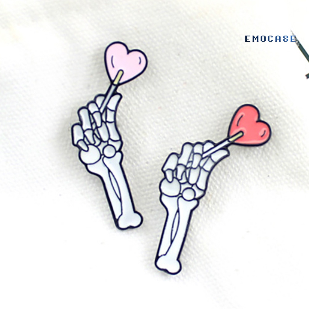 Huy Hiệu Tráng Men Hình Bàn Tay Và Trái Tim Dễ Thương Trang Trí Ba Lô / Túi Xách