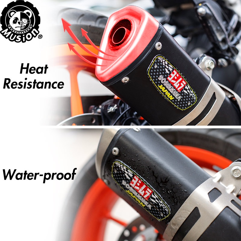Miếng dán ống pô nhiệt 3D Musion bằng nhôm chống thấm nước cho Yoshimura Honda Yamaha Suzuki Kawasaki