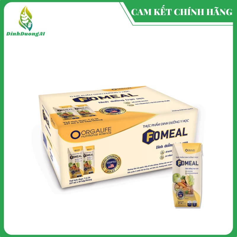 (Thùng 30 hộp) Thực phẩm dinh dưỡng Fomeal 237ml _ Bữa ăn dinh dưỡng trọn vẹn cho người bệnh, kém hấp thu