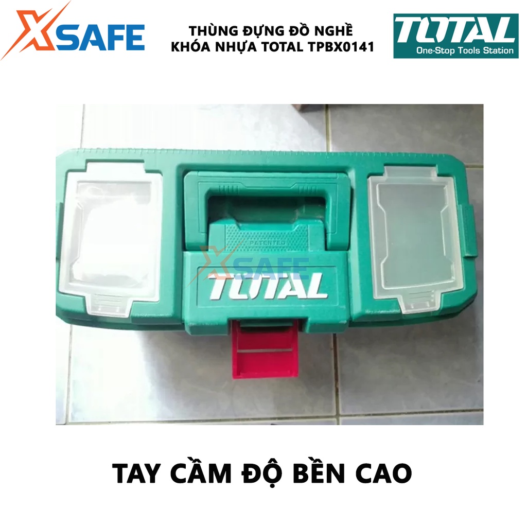 Hộp đựng đồ nghề TOTAL TPBX0141 Thùng dụng cụ khóa nhựa PP tải trọng tối đa 10kg, chất liệu nhựa PP, tay cầm độ bền cao