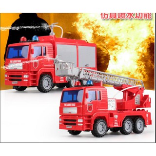 Combo 2 xe cứu hỏa phun nước thật. xe vòi phun nước và xe thang phun nước
