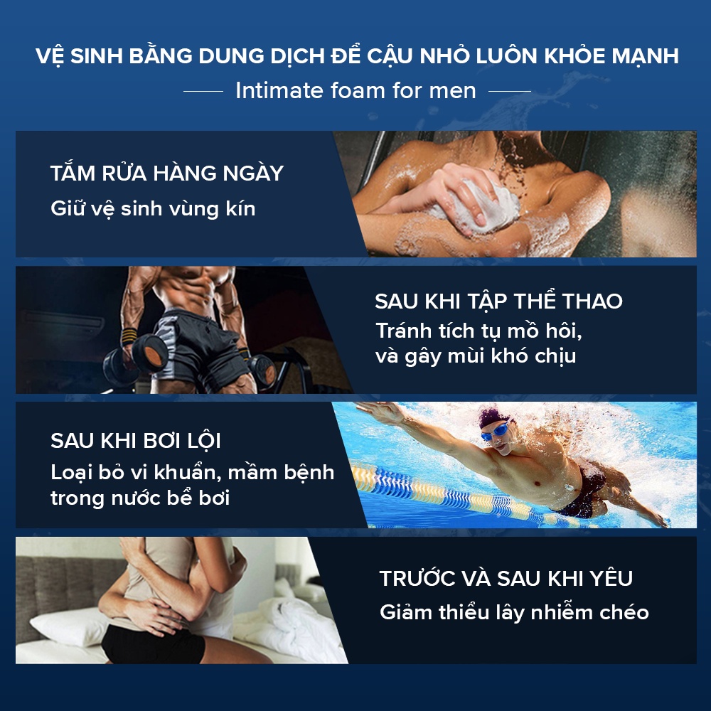 Dung dịch vệ sinh nam tạo bọt KISS ON giúp làm sạch, khử mùi hôi bọt vệ sinh nam giới kisson 100ml TM-KI-VS01