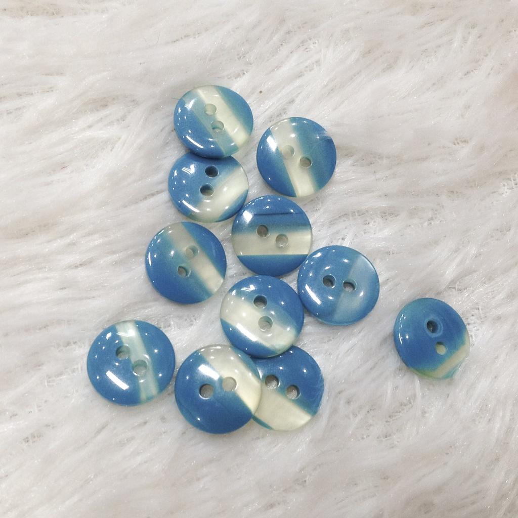 5 Nút áo sơ mi 2 lỗ hoa văn sọc nhiều màu Cúc khuy đính trang phục giá rẻ size 1.1cm