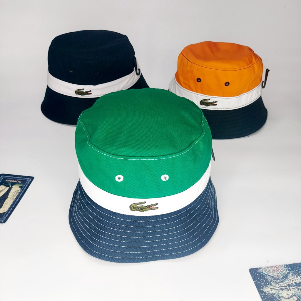 Mũ bucket , Nón vành màu phối cá sấu thêu  size from đầu 55 đến 58 đội đẹp