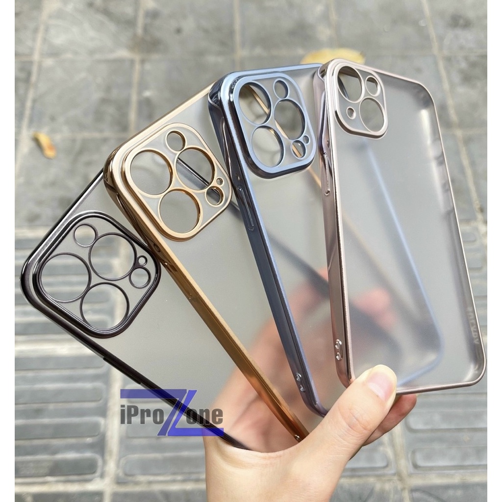 Ốp lưng nhám viền mầu bảo vệ camera cho IPhone 13 Promax , 12 Pro Max , Chính hãng Sulada chống bám bẩn , ố vàng