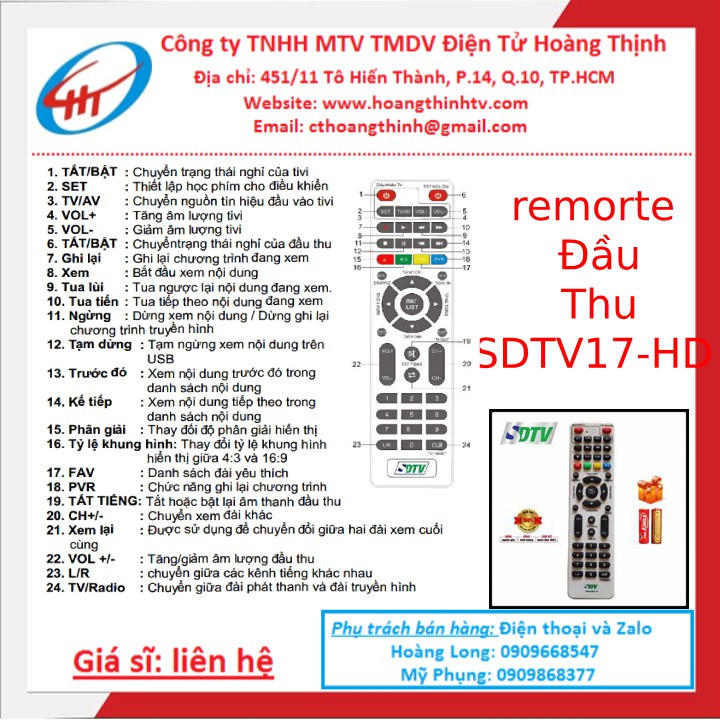 Điều khiển đầu thu DVB T2 - dkt2