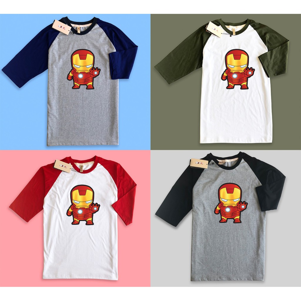 Áo Thun In Hình Nhân Vật Iron Man Chibi Avengers Marvel