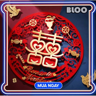 Chữ Hỷ 3D Trang Trí Phòng Cưới, Xe Hoa, Đám Cưới II 30x30cm Bloo16
