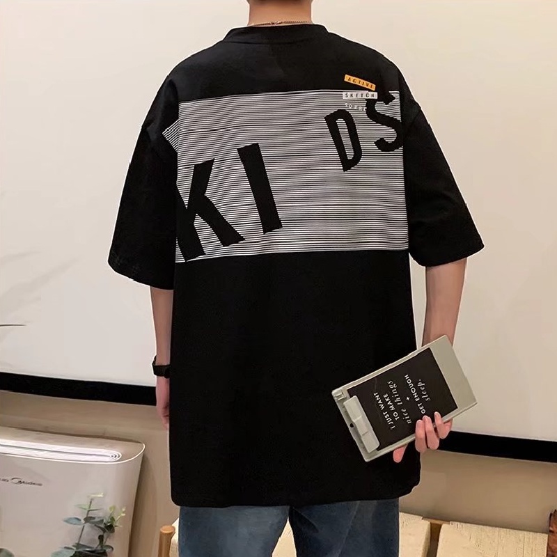 Áo Thun Tay Ngắn Dáng Rộng In Chữ Phong Cách Hip Hop Nhật Bản Thời Trang Mùa Hè Cho Nam Và Nữ size M-5XL