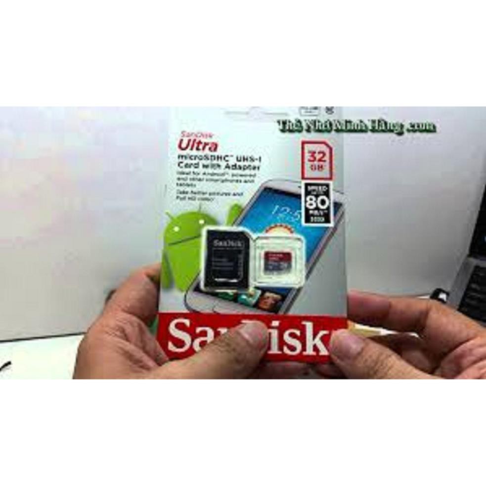 Trợ giá Thẻ nhớ SanDisk Ultra 32G tốc độ 80MB/s chính hãng BH 5 năm  tem SPC 5 năm BH