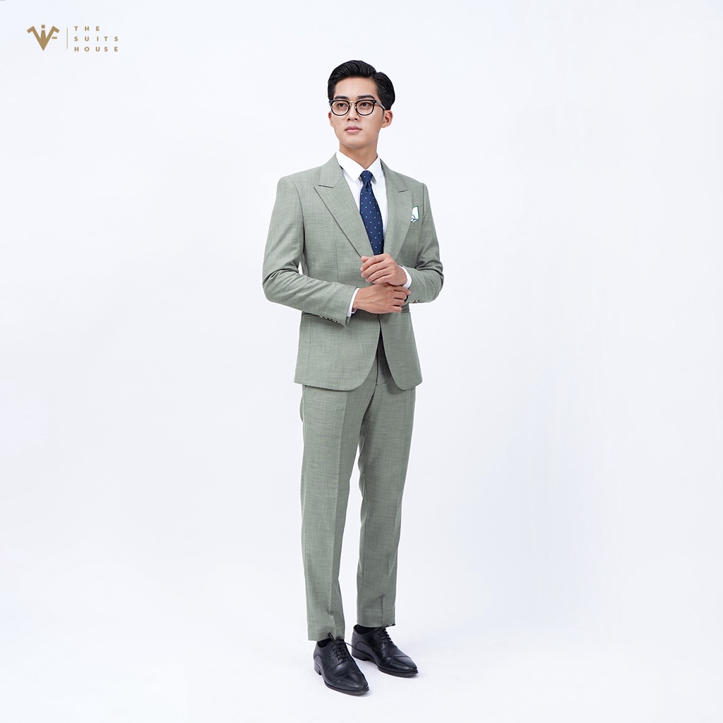 Bộ vest nam xanh rêu 1 khuy 2 túi, suits sartorial The Suits House