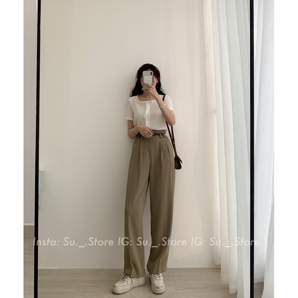 Quần culottes vải kèm đai Q418 SUSTORE