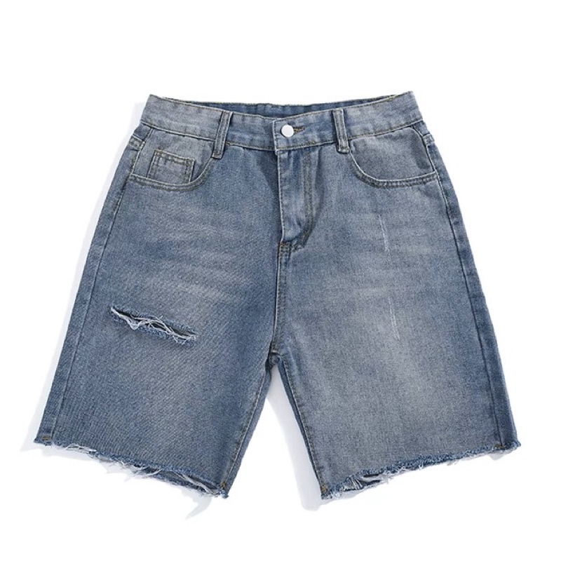 QUẦN SHORT JEANS RÁCH ĐÙI FORM UNISEX NAM NỮ (kèm ảnh thật)