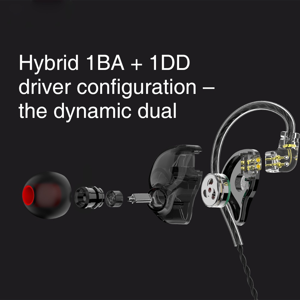Tai Nghe Nhét Tai FAAEAL TRN ST1 1DD + 1BA Hybrid Technology IEM HIFI DJ Có Thể Tháo Rời Dây Cáp Kim Loại