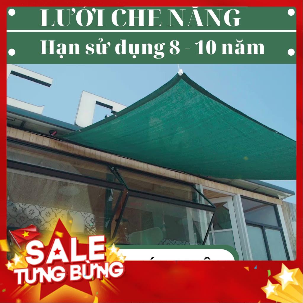 Lưới Che Nắng Nam Việt - Kích Thước 2x4 - Màu Xanh Rêu - May Viền Đóng Khoen Sẵn