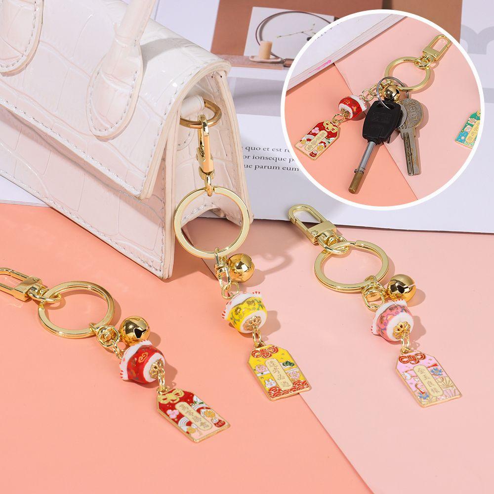 Móc Khóa Hình Chú Mèo May Mắn Bằng Sứ Xinh Xắn