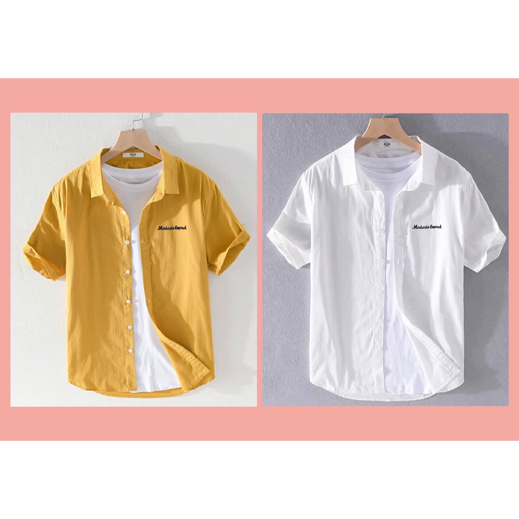 Áo sơ mi trơn nam tay ngắn chất đũi Nhật phong cách trẻ trung -  Có size lớn 90kg | BigBuy360 - bigbuy360.vn