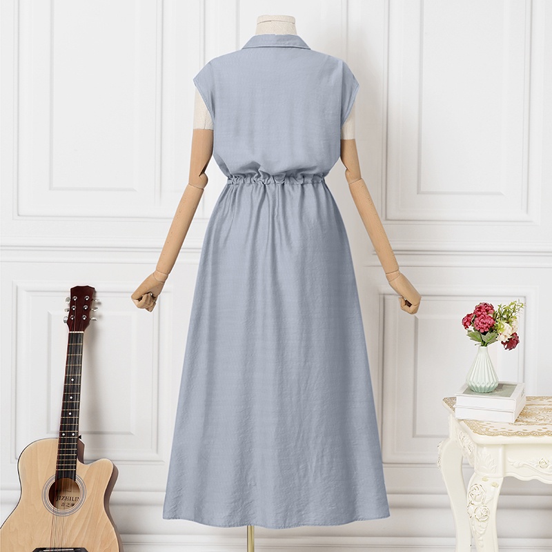 Đầm dài ZANZEA dài dây rút không tay thời trang đường phố mùa hè cho nữ