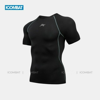 Áo Thể Thao Nam Tập Gym Fitness Coach ICOMBAT vải Coolmax™ nhanh khô Màu đen