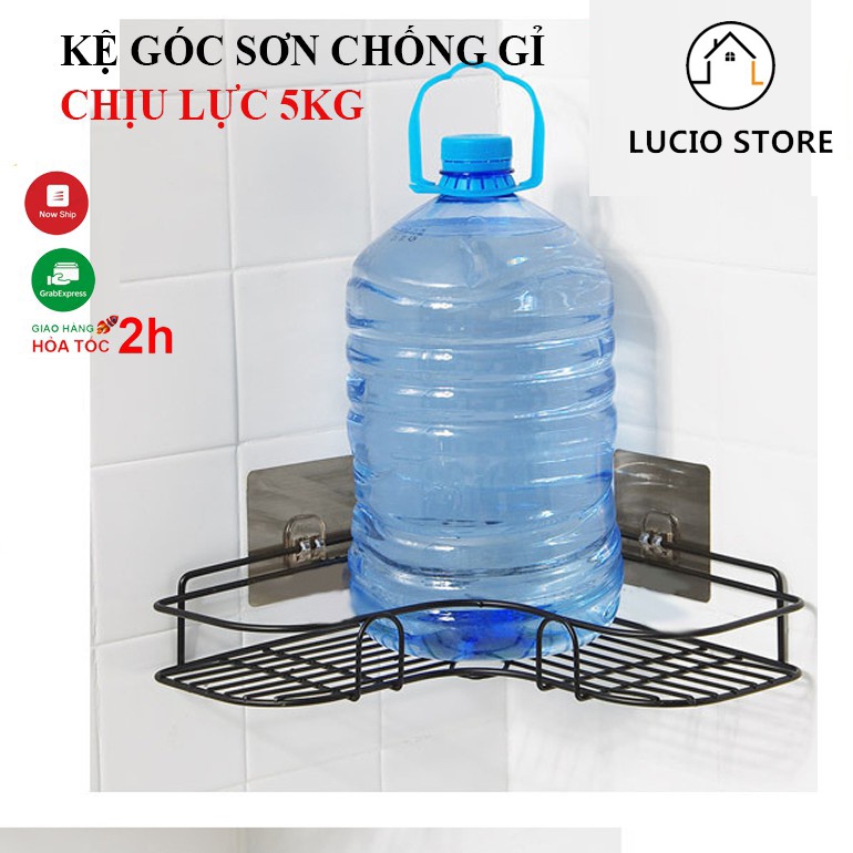 Kệ góc nhà tắm, nhà bếp chống gỉ chịu lực lớn 5kg KHÔNG KHOAN ĐỤC