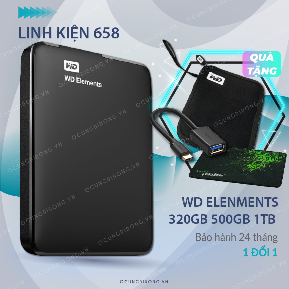 Ổ cứng di động 500GB Western WD Elements tặng túi chống sốc bh 24 tháng 1 đổi 1 | WebRaoVat - webraovat.net.vn