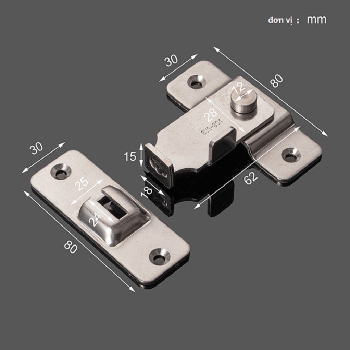 CHỐT CỬA LÙA INOX SIZE ĐẠI - 000159