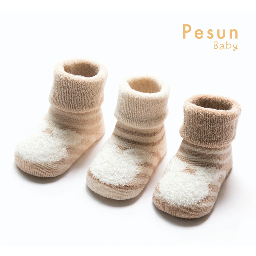 Set 3 đôi tất chân sơ sinh 0-3 tuổi 100% sợi Cotton hữu cơ an toàn cho bé