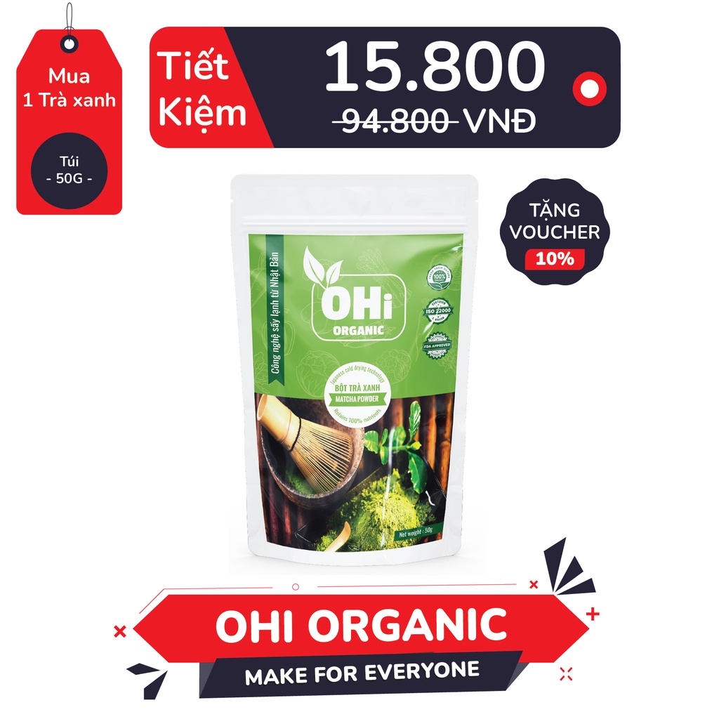 Bột matcha trà xanh, bột làm bánh, đắp mặt, từ 100% trà xanh nguyên chất