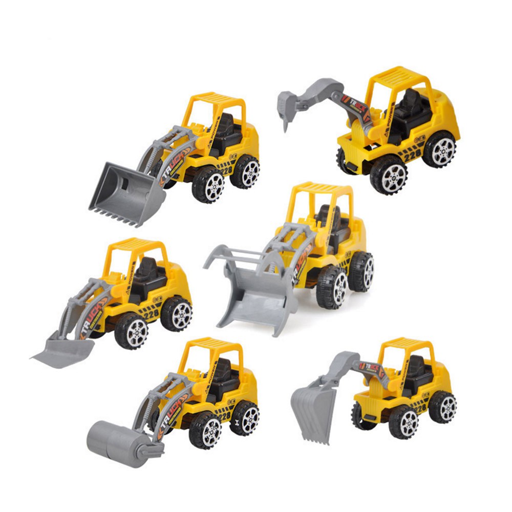 Kids Mini Construction Vehicle Toys Bulldozer Road Roller Excavator Model