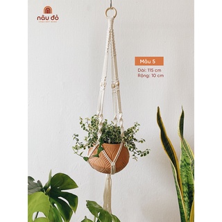 Dây macrame treo chậu cây handmade (kèm móc treo chữ S)