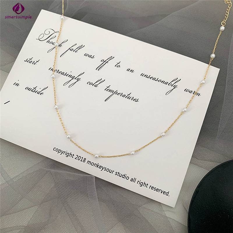 vòng cổ Hợp Kim Đính Ngọc Trai Giả Xinh Xắn Cho Nữ