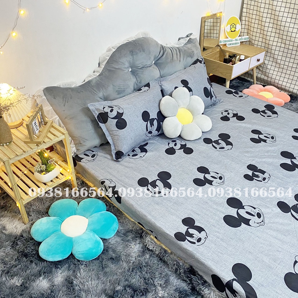 TRỌN BỘ COTTON POLY 5 MÓN CHĂN PHAO DÀY DẶN HÀNG VN CHUỘT XÁM  - ĐỦ KÍCH THƯỚC