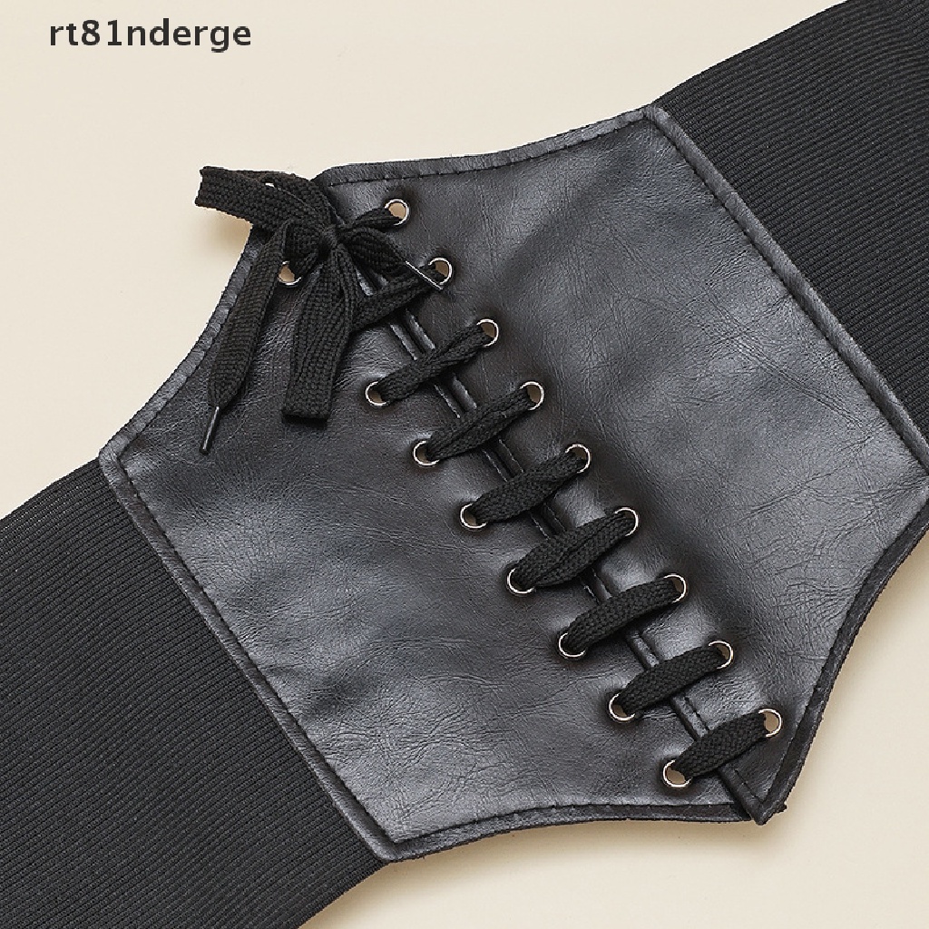【ge】 1Pcs Gothic Dark Lace Up Female Waist Corset Belt Wide PU Leather  Dress Belts .