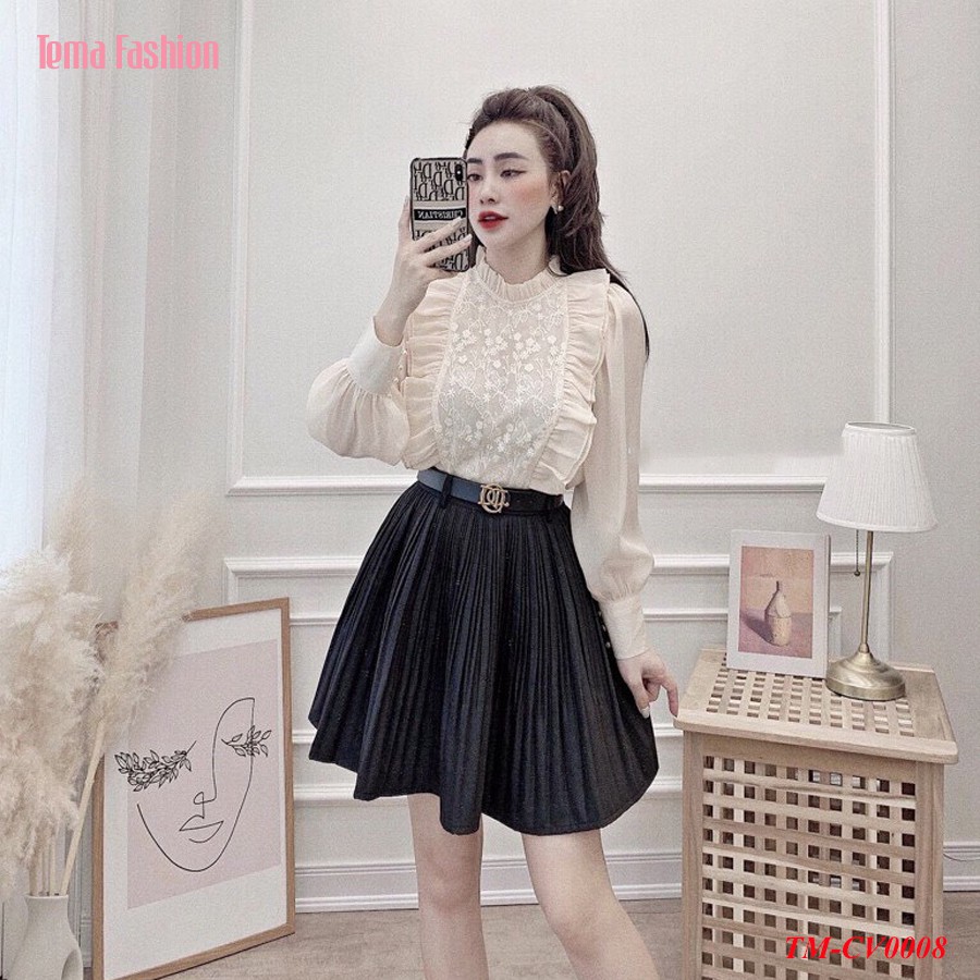 Chân váy xếp ly nữ TEMA - Chân váy ngắn chữ A lưng chung siêu xinh | BigBuy360 - bigbuy360.vn