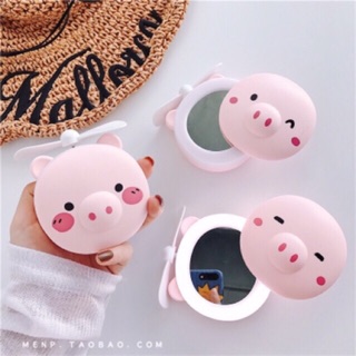 gương heo mini kèm quạt và đèn led
