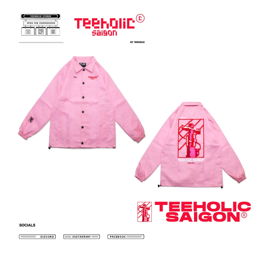 Áo Khoác Jacket TeeHolic Pixel Màu Hồng