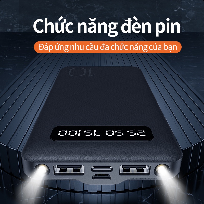 Sạc dự phòng 10000mAh BASIKE PT69P có thể mang lên máy bay màn hình kỹ thuật số LED
