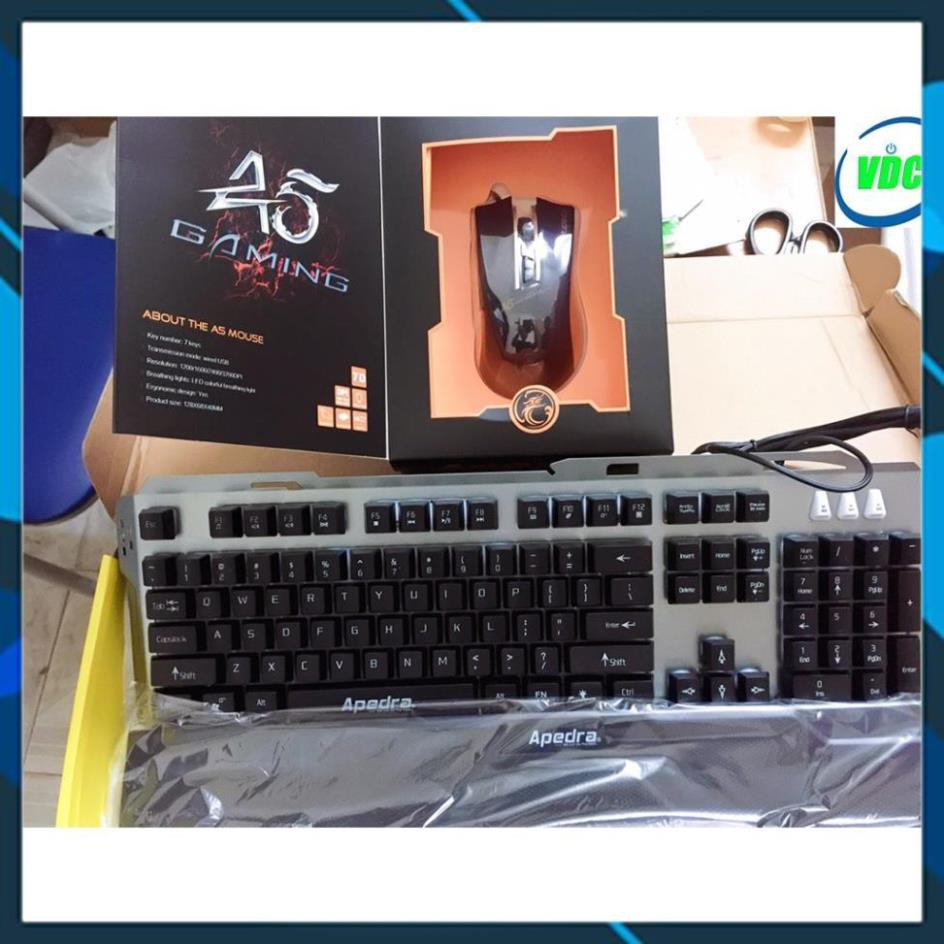 [FreeShip] Bộ phím chuột GAMING Apedra GK49 + A5 - Led Rainbow - Chuột A5 Led RGB - Có kê tay  [Lỗi 1 đổi 1] | BigBuy360 - bigbuy360.vn