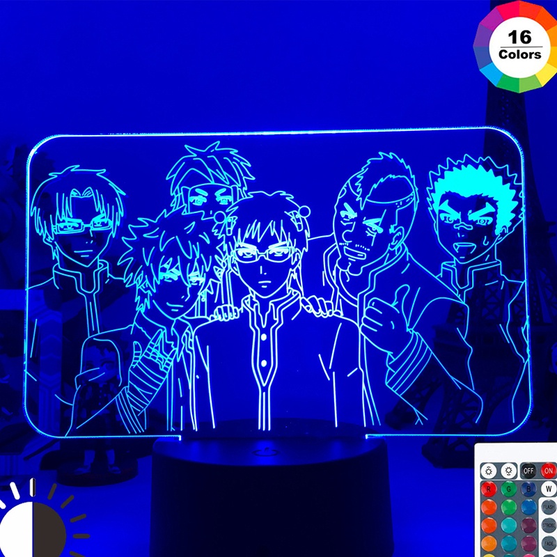 Đèn Ngủ Led Cảm Ứng Hình Anime The Disastrous Life Of Saiki K Có Thể Thay Đổi Màu Sắc Độc Đáo Trang Trí Nhà Cửa