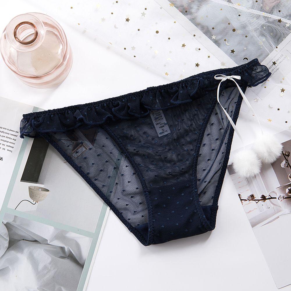 Quần Lót Lọt Khe Phối Ren Nhún Bèo Thời Trang Quyến Rũ Cho Nữ