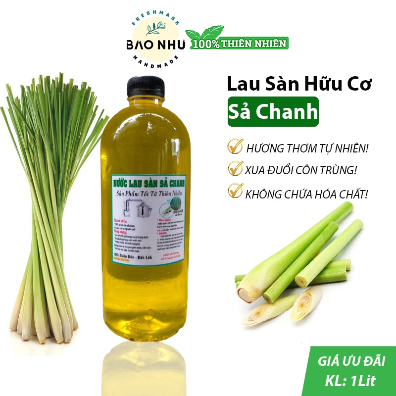 [1000ml] Nước Lau Sàn Hữu Cơ Sả Chanh Đuổi Muỗi