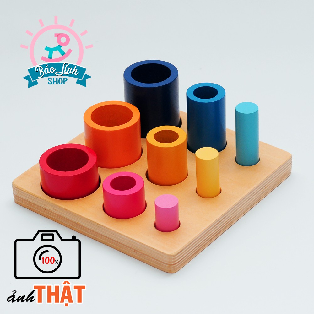 Lồng trụ tròn CHUẨN MONTESSORI| Giáo cụ Montessori 0-3
