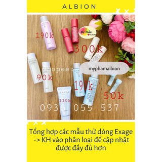 [Albion] Tổng hợp các mẫu thử dòng Exage (Auth 100%, hàng mua từ hãng)